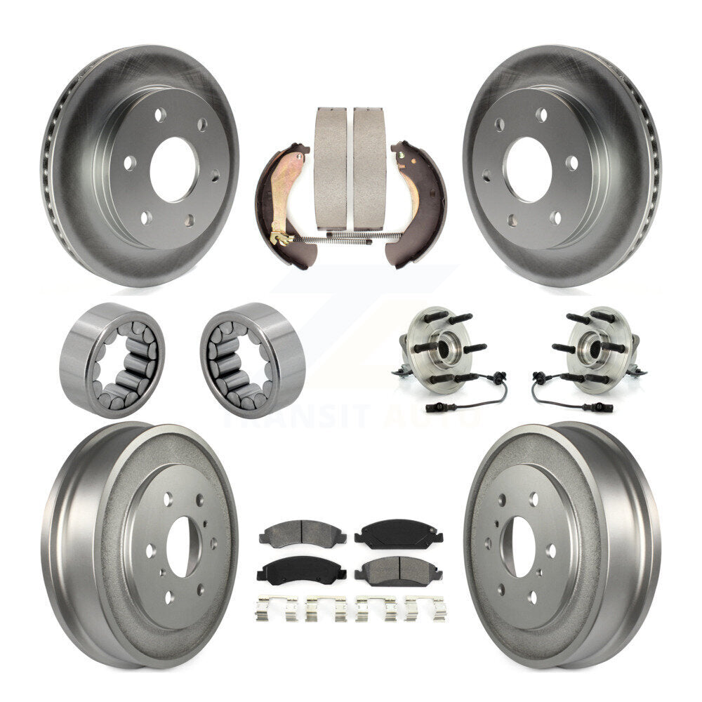 Kit de chaussures de plaquettes de Rotor de frein, roulement de moyeu avant et arrière (10 pièces) pour GMC Sierra 150