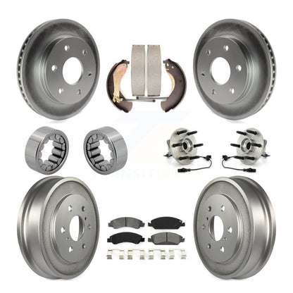 Kit de chaussures de plaquettes de Rotor de frein, roulement de moyeu avant et arrière (10 pièces) pour GMC Sierra 150