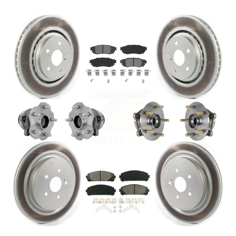 Kit de plaquettes de rotor de frein enduites de roulement de moyeu avant et arrière (10 pièces) pour Lexus RX350 RX350