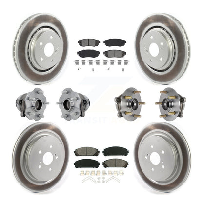 Kit de plaquettes de rotor de frein enduites de roulement de moyeu avant et arrière (10 pièces) pour Lexus RX350 RX350