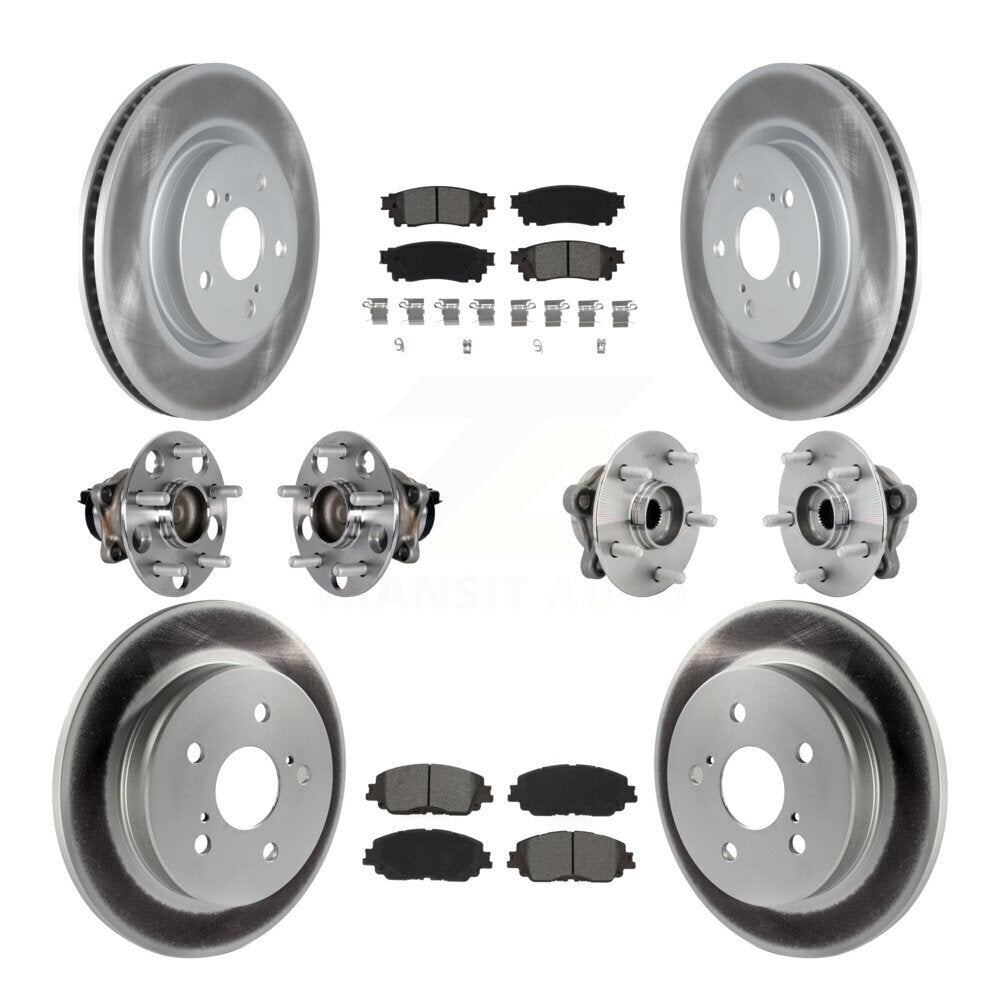 Kit de rotors et plaquettes de frein à disque revêtus de roulement de moyeu avant et arrière (10 pièces) pour Toyota C-H