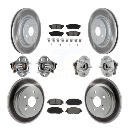 Kit de rotors et plaquettes de frein à disque revêtus de roulement de moyeu avant et arrière (10 pièces) pour Toyota C-H