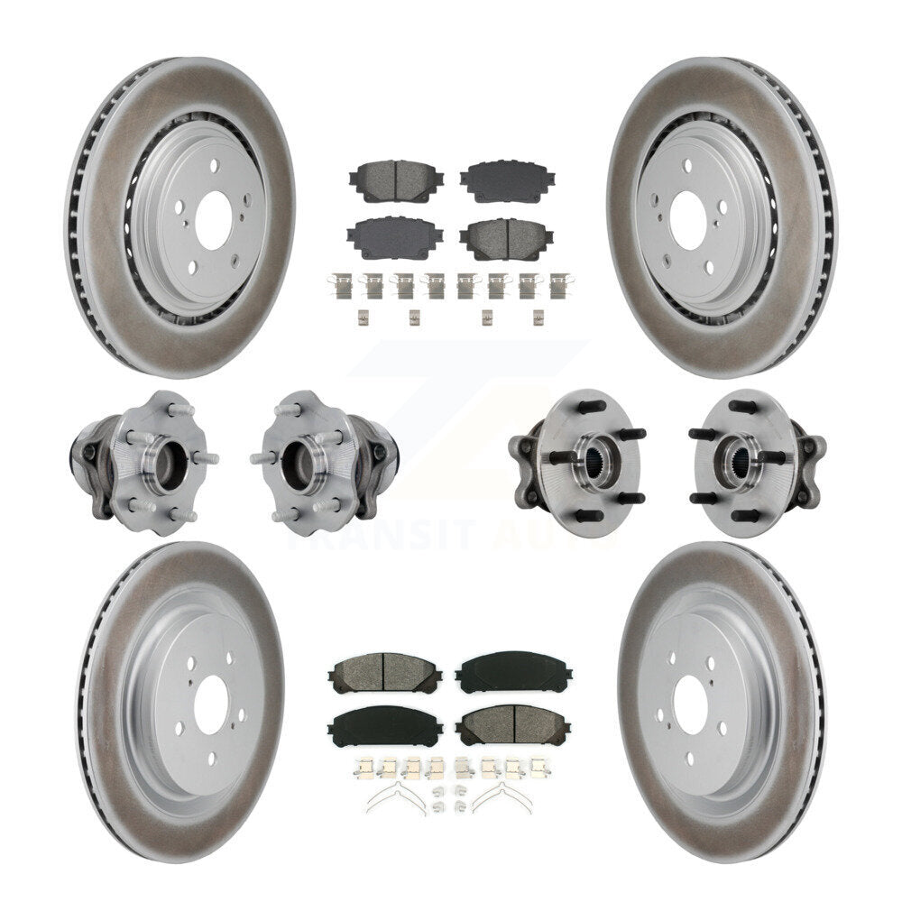 Kit de plaquettes de Rotor de frein, roulement de moyeu avant et arrière (10 pièces) pour Toyota Highlander FW