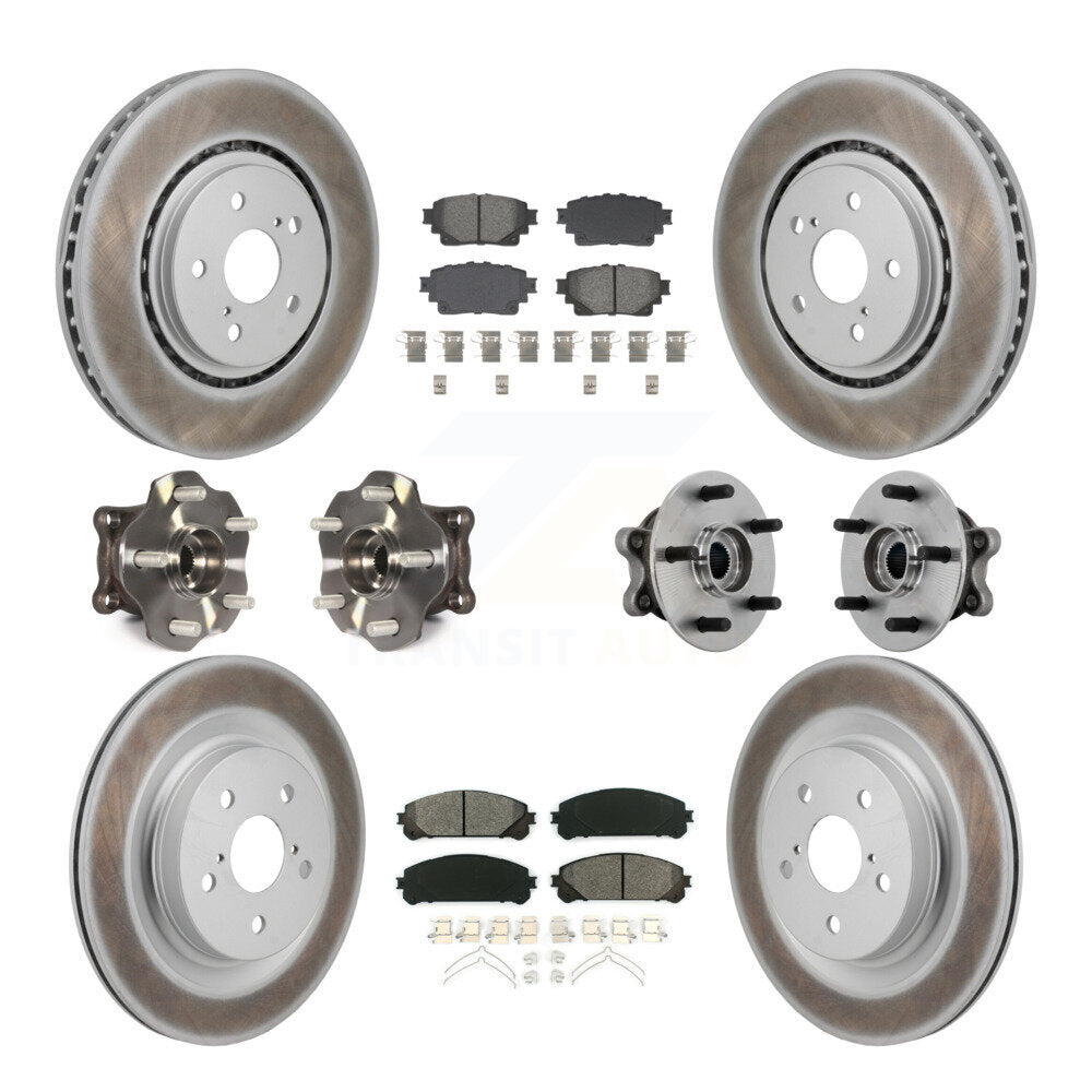 Kit de rotor et de plaquettes de frein revêtus de roulement de moyeu avant et arrière (10 pièces) pour Toyota Sienna AW