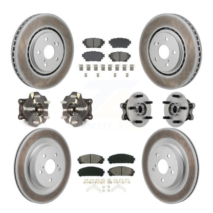 Kit de rotor et de plaquettes de frein revêtus de roulement de moyeu avant et arrière (10 pièces) pour Toyota Sienna AW