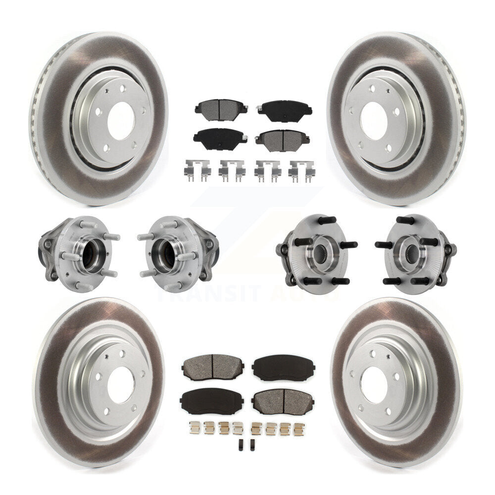 Kit de plaquettes de rotor de frein, roulement de moyeu avant et arrière (10 pièces) pour Mazda CX-9 FW 16-21