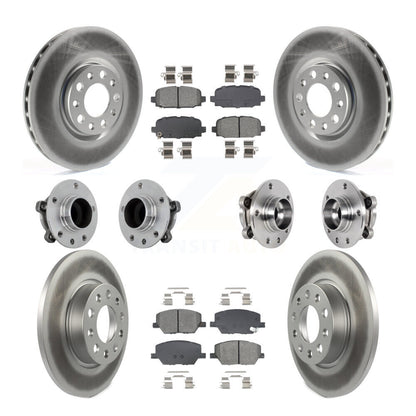 Kit de rotors et plaquettes de frein revêtus de roulement de moyeu avant et arrière (10 pièces) pour Jeep Compass FW