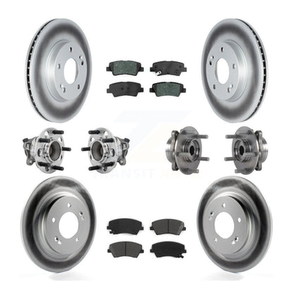 Kit de plaquettes de rotor de frein à disque revêtues de roulement de moyeu avant et arrière (10 pièces) pour Hyundai Ioni