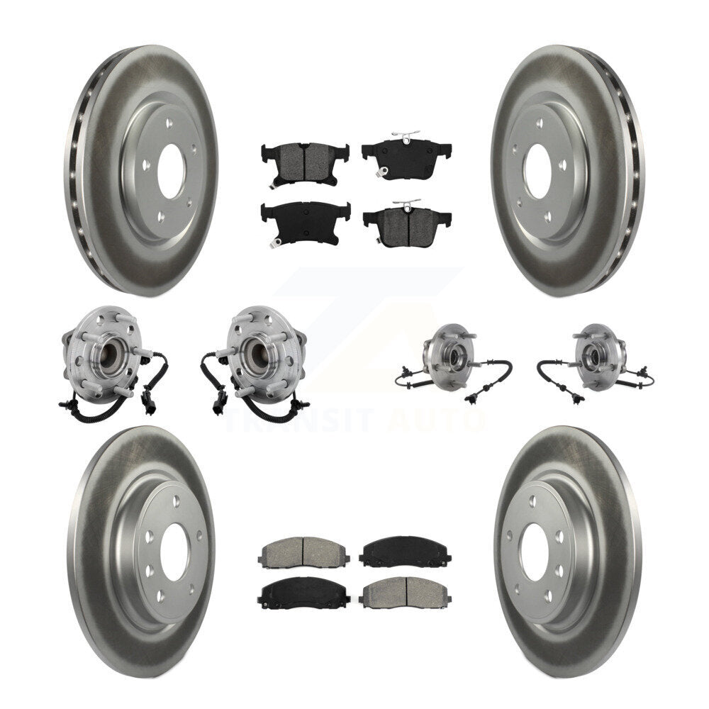 Kit de rotor et de plaquettes de frein revêtus de roulement de moyeu avant et arrière (10 pièces) pour Chrysler Pacific