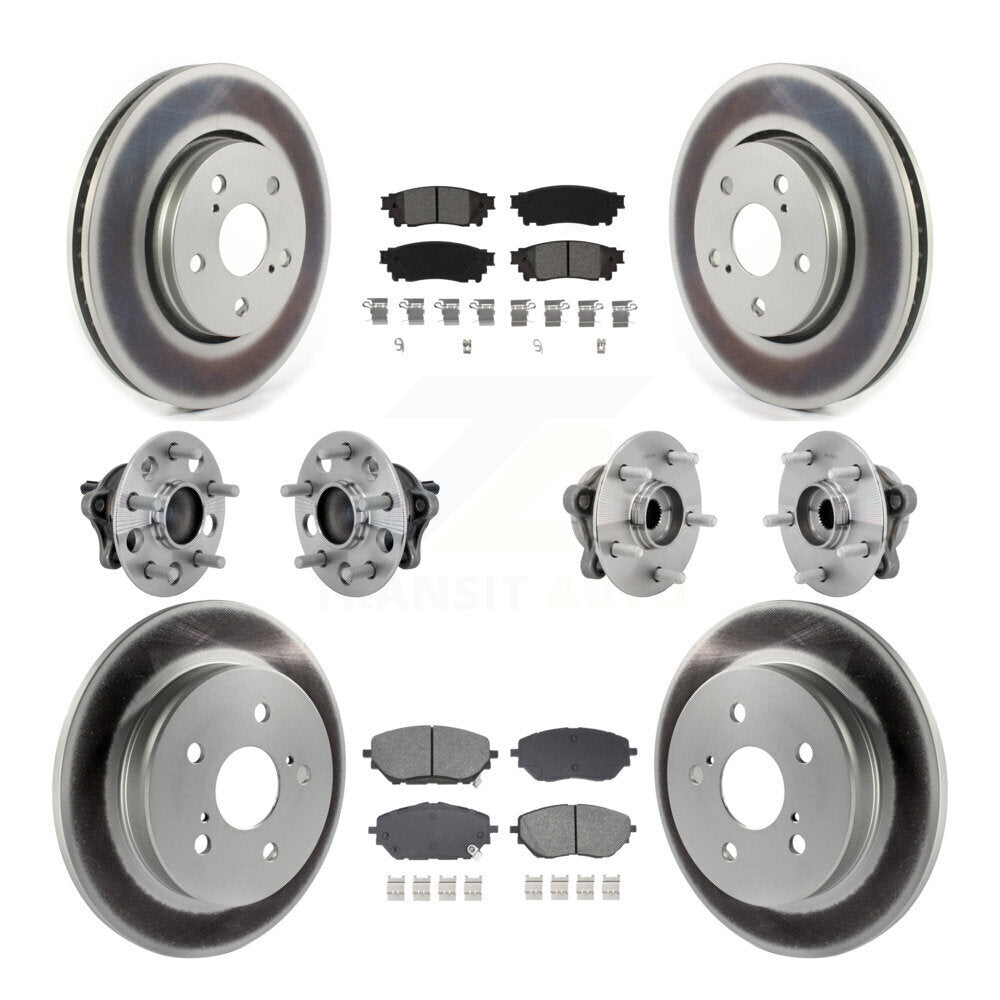 Kit de rotors et plaquettes de frein à disque revêtus de roulement de moyeu avant et arrière (10 pièces) pour Toyota C-H