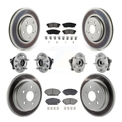 Kit de rotors et plaquettes de frein à disque revêtus de roulement de moyeu avant et arrière (10 pièces) pour Toyota C-H