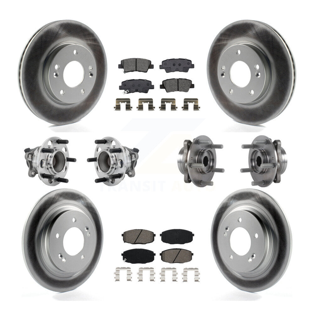 Kit de plaquettes de rotor de frein enduites de roulement de moyeu avant et arrière (10 pièces) pour Hyundai Elantra G