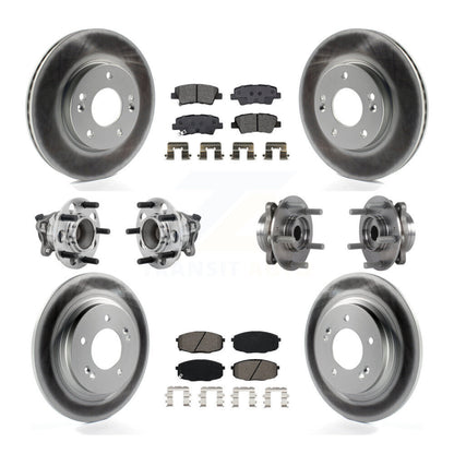 Kit de plaquettes de rotor de frein enduites de roulement de moyeu avant et arrière (10 pièces) pour Hyundai Elantra G