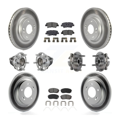 Kit de plaquettes de rotor de frein enduites de roulement de moyeu avant et arrière (10 pièces) pour Hyundai Elantra G