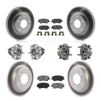 Kit de rotors et plaquettes de frein revêtus de roulement de moyeu avant et arrière (10 pièces) pour Hyundai Veloste