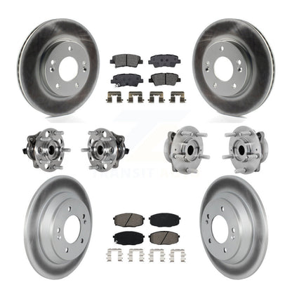 Kit de rotor et de plaquettes de frein à disque revêtus de roulement de moyeu avant et arrière (10 pièces) pour Hyundai Kon
