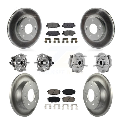 Kit de rotor et de plaquettes de frein à disque revêtus de roulement de moyeu avant et arrière (10 pièces) pour Hyundai Kon