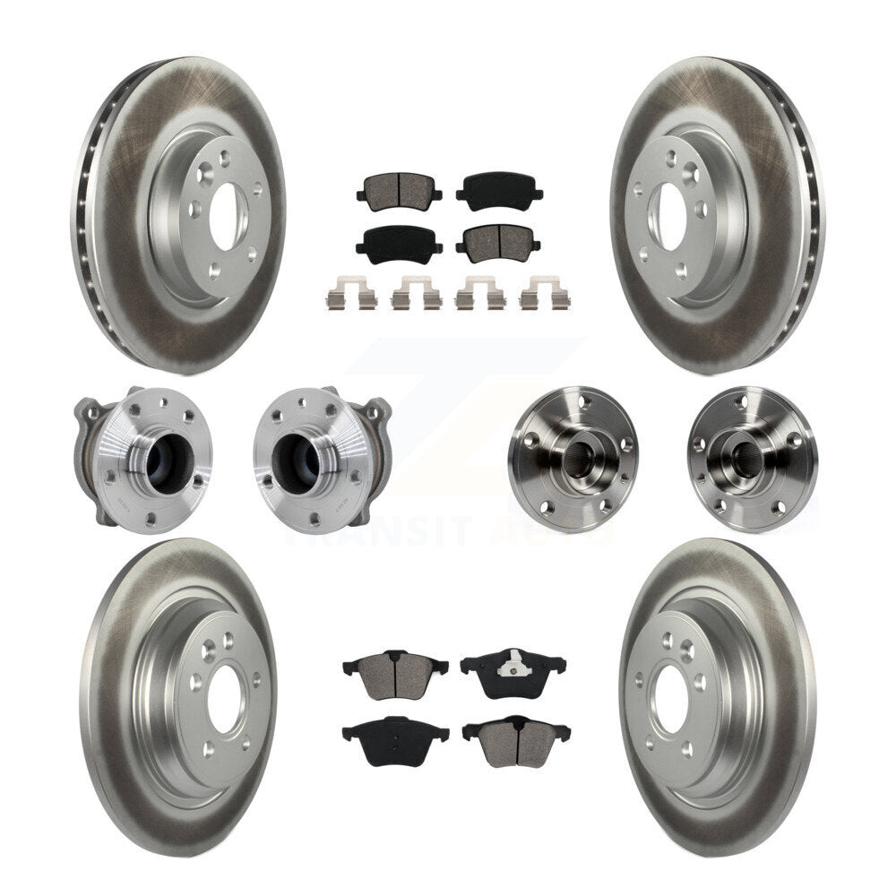 Kit de rotors et plaquettes de frein à disque revêtus de roulement de moyeu avant et arrière (10 pièces) pour Volvo V7