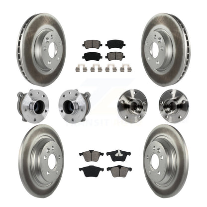 Kit de rotors et plaquettes de frein à disque revêtus de roulement de moyeu avant et arrière (10 pièces) pour Volvo V7