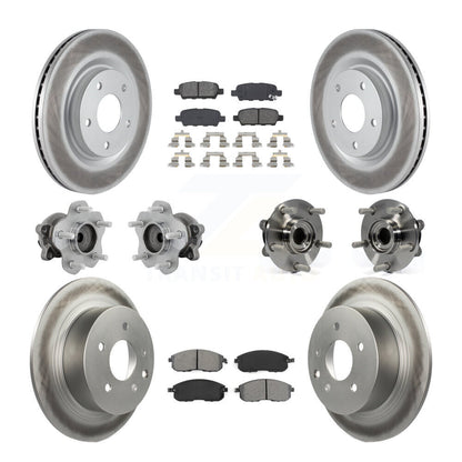 Kit de rotors et plaquettes de frein à disque revêtus de roulement de moyeu avant et arrière (10 pièces) pour Nissan Juk