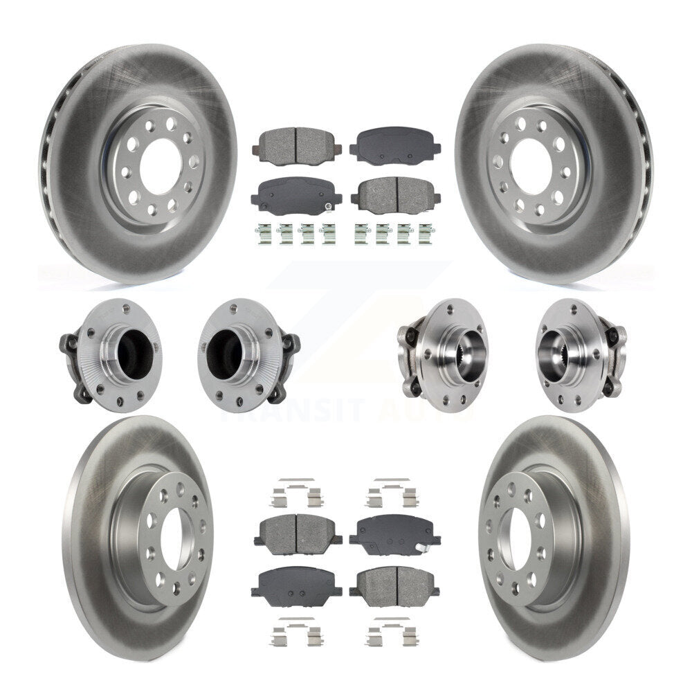 Kit de plaquettes de rotor de frein enduites de roulement de moyeu avant et arrière (10 pièces) pour Jeep Renegade Fia