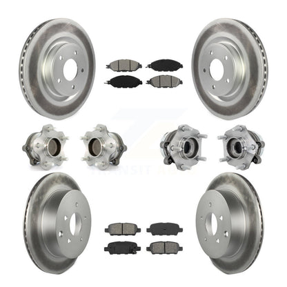 Kit de rotor et de plaquettes de frein revêtus de roulement de moyeu avant et arrière (10 pièces) pour Nissan Murano FW