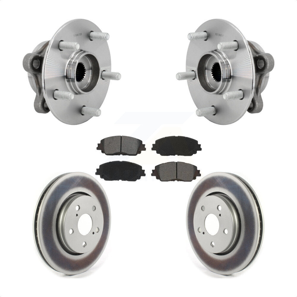 Kit de rotors et plaquettes de frein à disque enduits d'assemblage de roulement de moyeu avant pour Toyota C-H