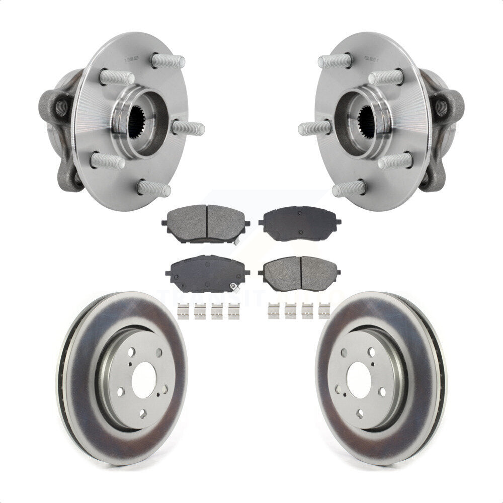 Kit de rotors et plaquettes de frein à disque enduits d'assemblage de roulement de moyeu avant pour Toyota C-H
