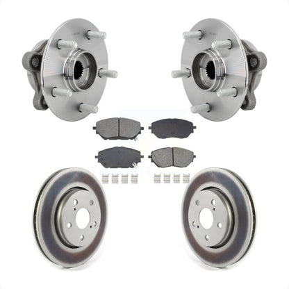 Kit de rotors et plaquettes de frein à disque enduits d'assemblage de roulement de moyeu avant pour Toyota C-H