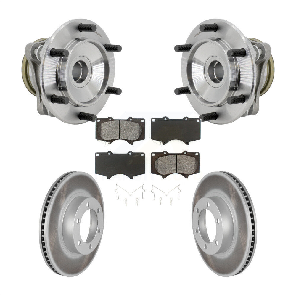 Ensemble de roulement de moyeu avant, Rotor de frein enduit et Kit de plaquettes pour Toyota 4Runner RW