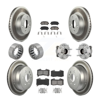 Kit de chaussures de plaquettes de Rotor de frein enduites de roulement de moyeu avant et arrière (10 pièces) pour Chevrolet GM