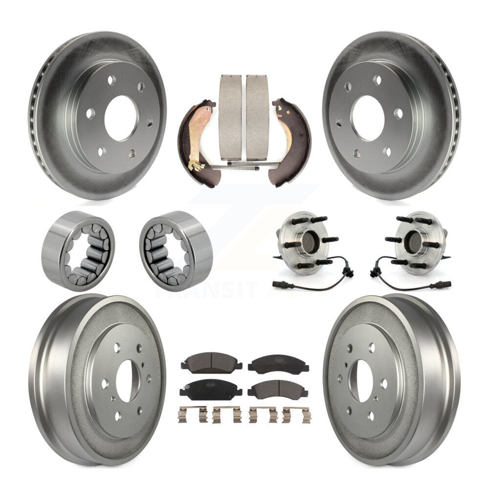 Kit de chaussures de plaquettes de Rotor de frein, roulement de moyeu avant et arrière (10 pièces) pour GMC Sierra 150