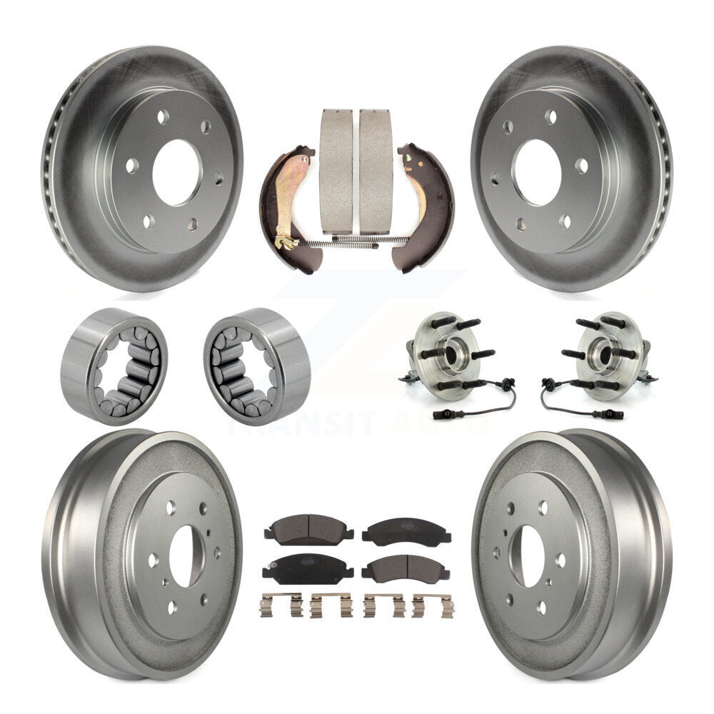 Kit de chaussures de plaquettes de Rotor de frein, roulement de moyeu avant et arrière (10 pièces) pour GMC Sierra 150