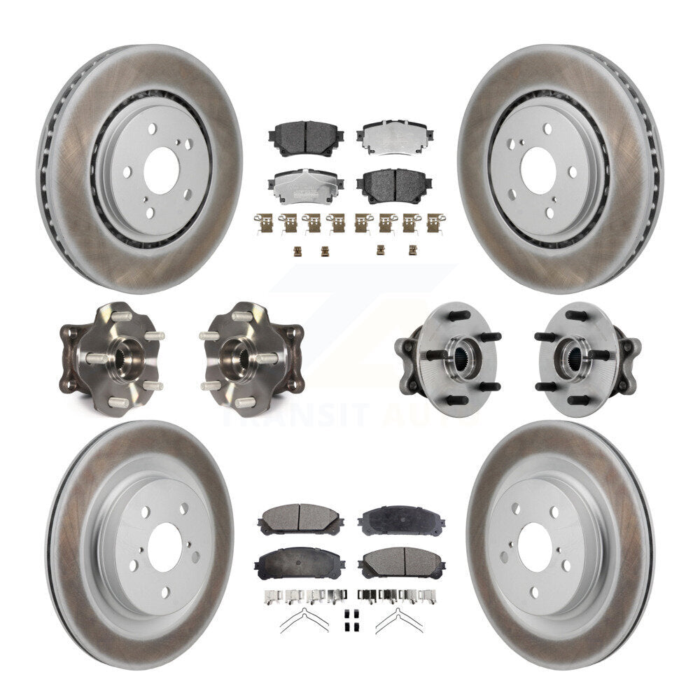 Kit de rotor et de plaquettes de frein revêtus de roulement de moyeu avant et arrière (10 pièces) pour Toyota Sienna AW