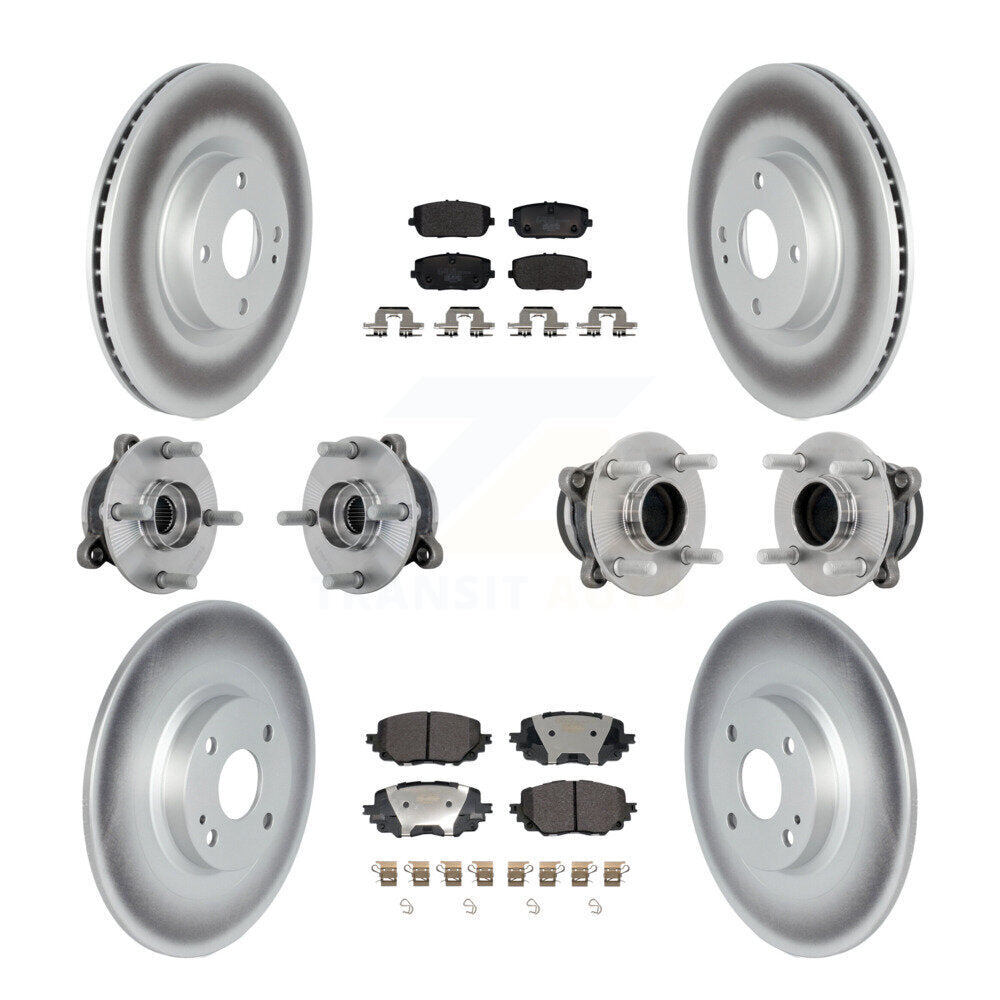 Kit de rotors et plaquettes de frein revêtus de roulement de moyeu avant et arrière (10 pièces) pour Mazda MX-5 Miat