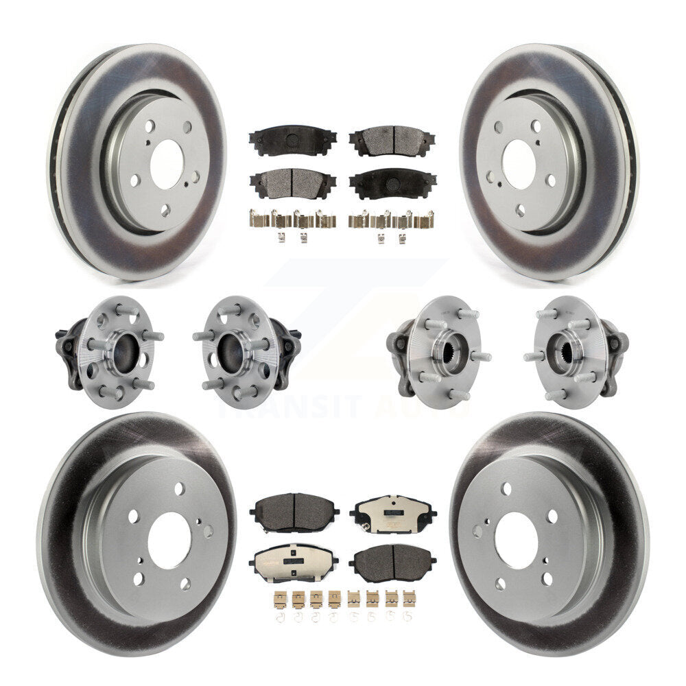 Kit de rotors et plaquettes de frein à disque revêtus de roulement de moyeu avant et arrière (10 pièces) pour Toyota C-H