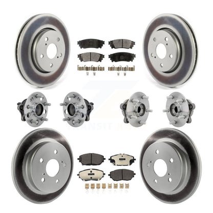 Kit de rotors et plaquettes de frein à disque revêtus de roulement de moyeu avant et arrière (10 pièces) pour Toyota C-H