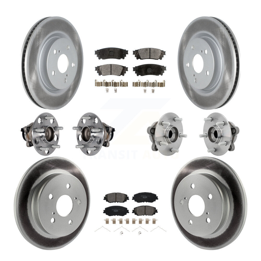 Kit de rotors et plaquettes de frein à disque revêtus de roulement de moyeu avant et arrière (10 pièces) pour Toyota C-H