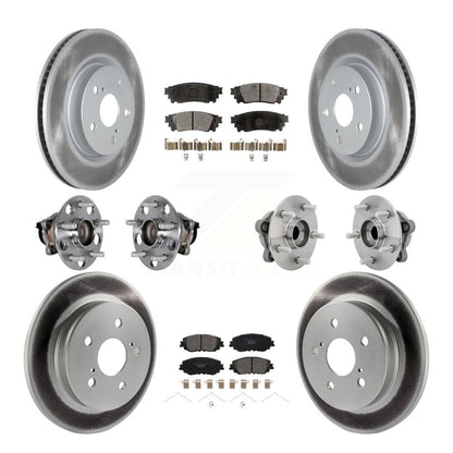 Kit de rotors et plaquettes de frein à disque revêtus de roulement de moyeu avant et arrière (10 pièces) pour Toyota C-H