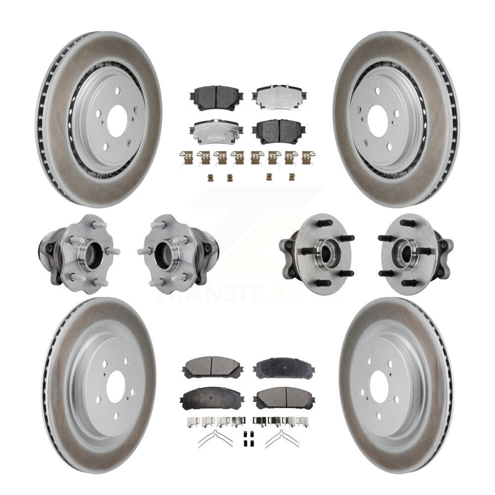 Kit de plaquettes de Rotor de frein, roulement de moyeu avant et arrière (10 pièces) pour Toyota Highlander FW