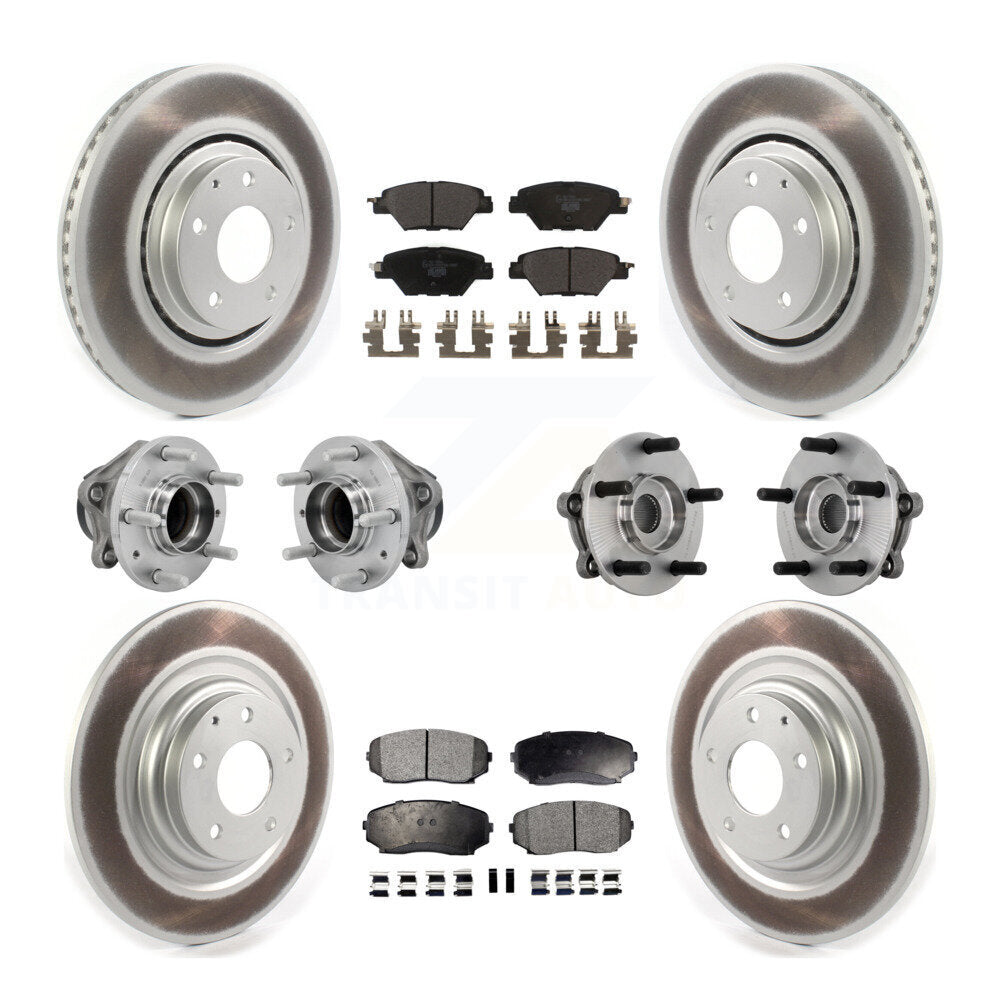 Kit de plaquettes de rotor de frein, roulement de moyeu avant et arrière (10 pièces) pour Mazda CX-9 FW 16-21