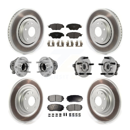Kit de plaquettes de rotor de frein, roulement de moyeu avant et arrière (10 pièces) pour Mazda CX-9 FW 16-21