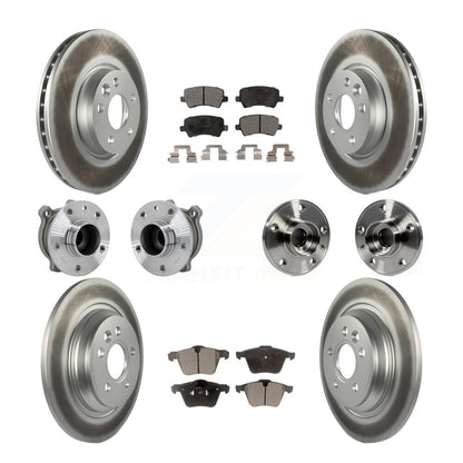 Kit de rotors et plaquettes de frein à disque revêtus de roulement de moyeu avant et arrière (10 pièces) pour Volvo V7