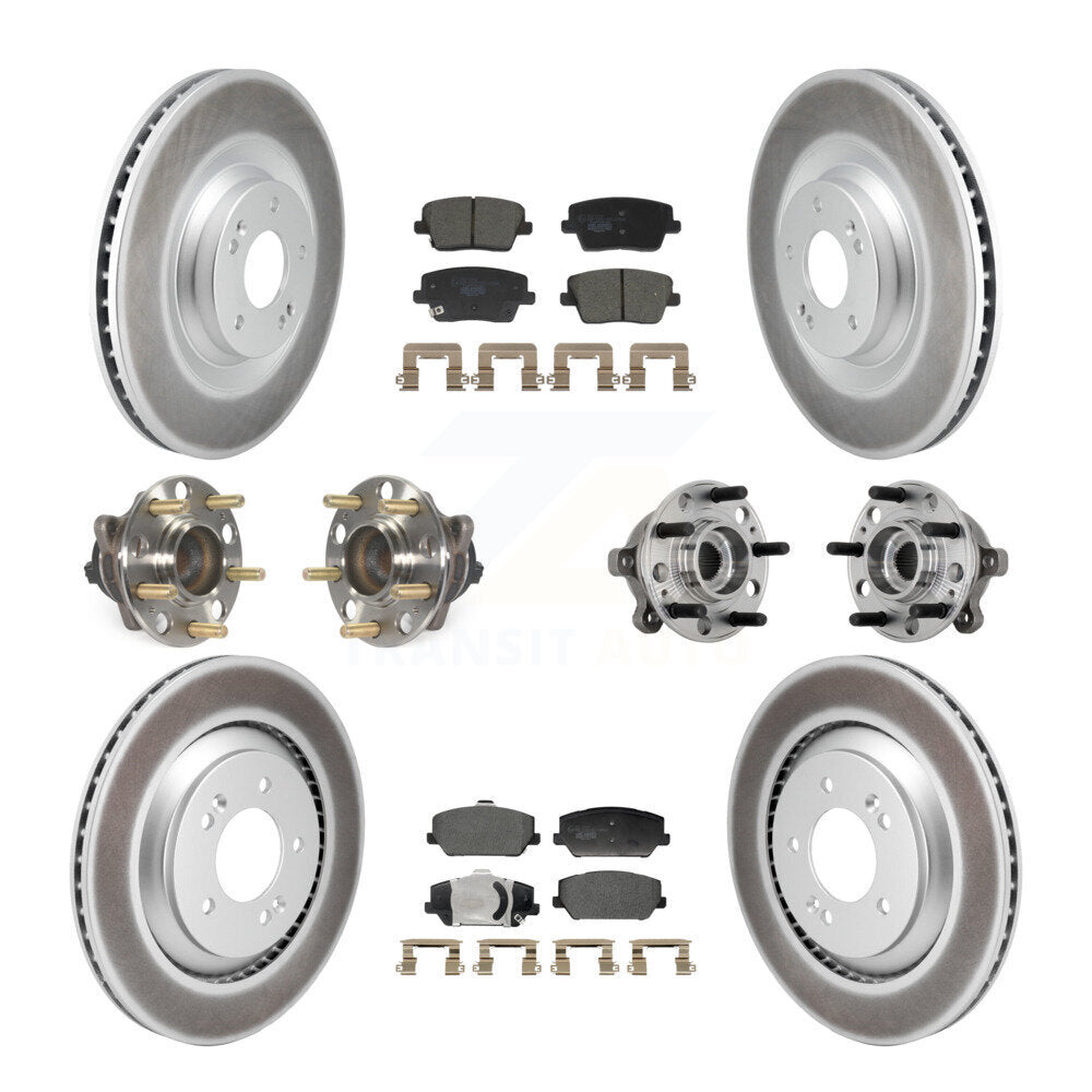 Kit de plaquettes de rotor de frein enduites de roulement de moyeu avant et arrière (10 pièces) pour Hyundai Veloster