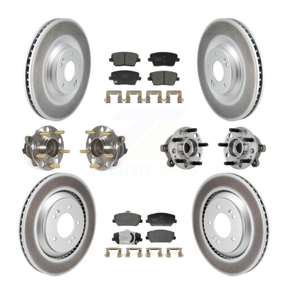 Kit de plaquettes de rotor de frein enduites de roulement de moyeu avant et arrière (10 pièces) pour Hyundai Veloster