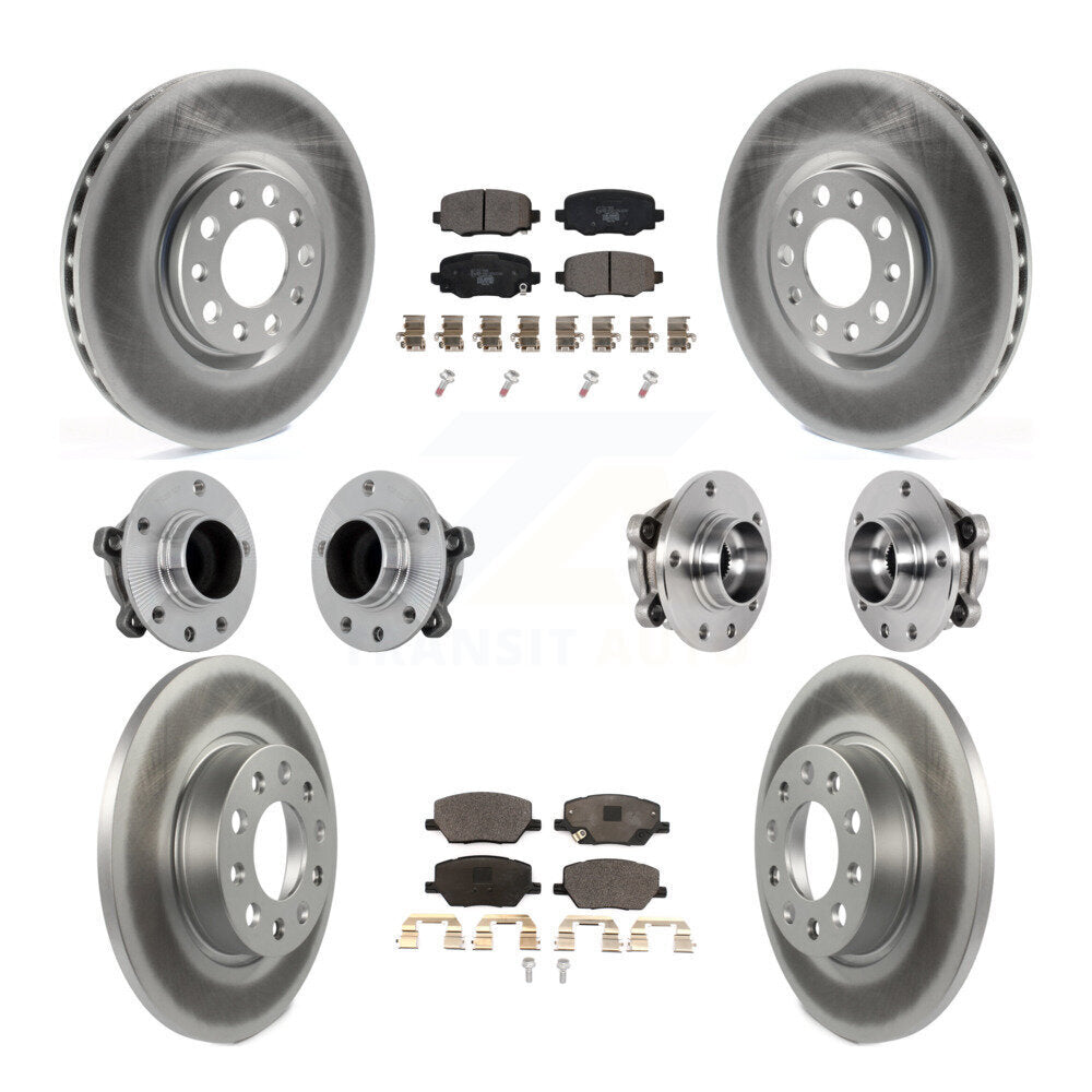 Kit de plaquettes de rotor de frein enduites de roulement de moyeu avant et arrière (10 pièces) pour Jeep Renegade Fia