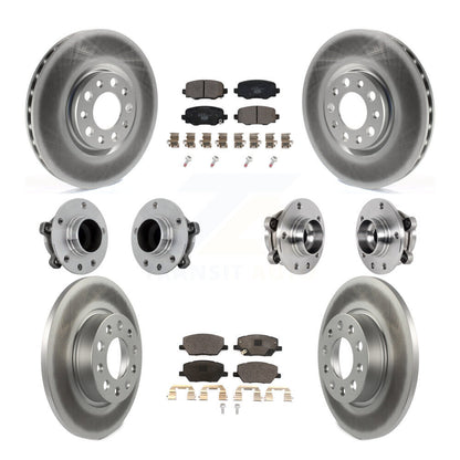 Kit de plaquettes de rotor de frein enduites de roulement de moyeu avant et arrière (10 pièces) pour Jeep Renegade Fia