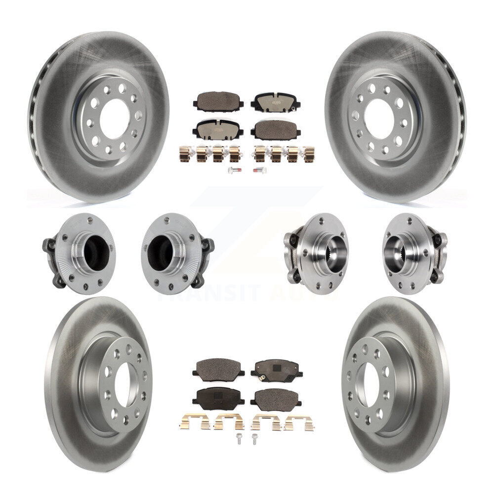 Kit de rotors et plaquettes de frein revêtus de roulement de moyeu avant et arrière (10 pièces) pour Jeep Compass FW