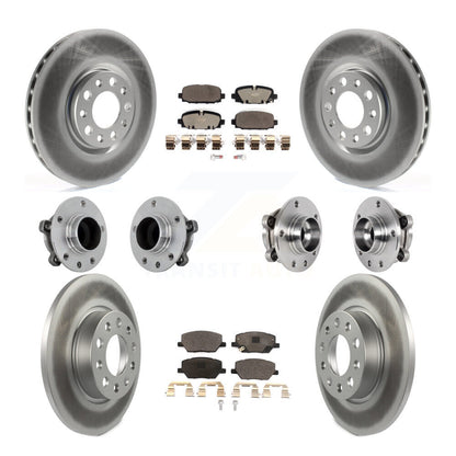 Kit de rotors et plaquettes de frein revêtus de roulement de moyeu avant et arrière (10 pièces) pour Jeep Compass FW