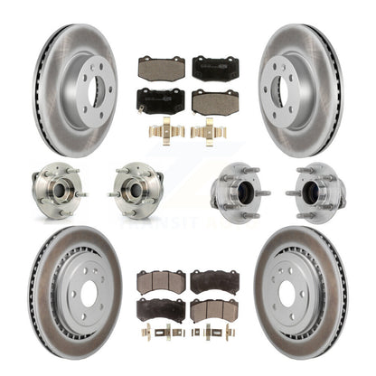 Kit de rotor et de plaquettes de frein à disque revêtus de roulement de moyeu avant et arrière (10 pièces) pour Cadillac AT